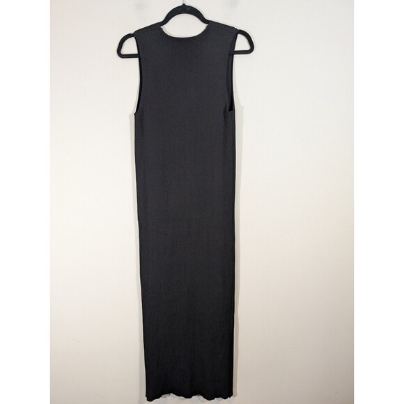 Dazy Womens Black V-Neck Knit Maxi Dress Sz XL Capsule Minimalist Gothic Classic - Picture 2 of 7